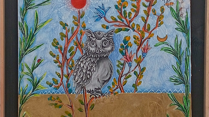 Mixedmedia artwork on paper, Sowl