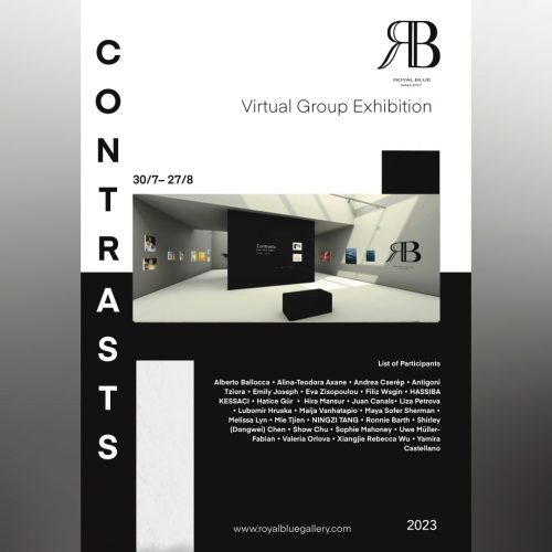 4. 'CONTASTS' Exhibition Poster with artists' names list, for social media